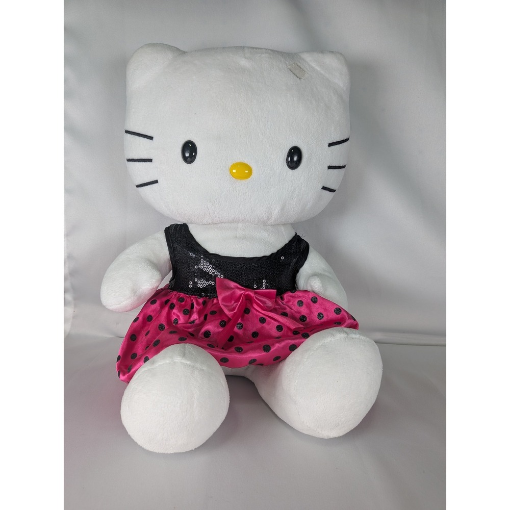 Hello‎ Kitty Sanrio 17" White Plush Toy with Pink Bow Build a Bear Workshop